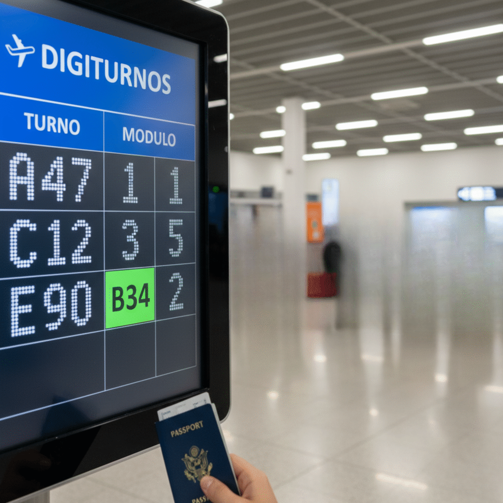 pasaporte en mano pero primero, el trámite