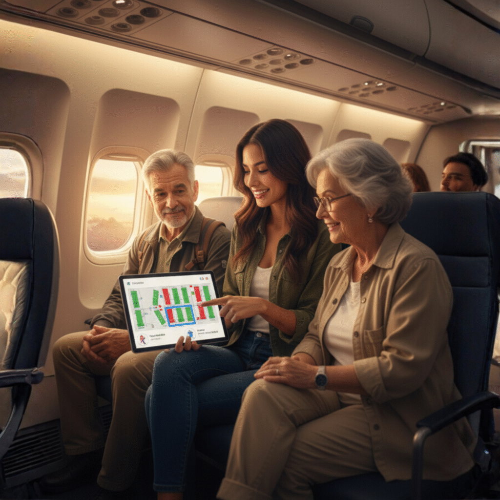 ventana o pasillo – elegir los asientos y servicios especiales para viajar mejor con tus padres